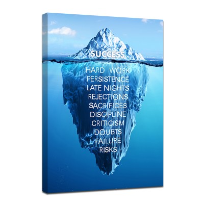 Modern Iceberg Of Success Poster Canvas Prints Landscape Motivational Inspirational Art Decor Canvas Printing Painting